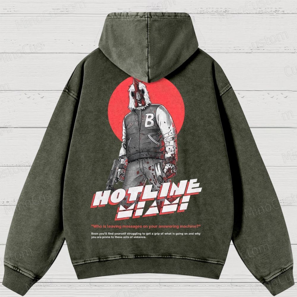 Retro Violence Aesthetic with Masked Rooster & 1989 Washed Hoodies 