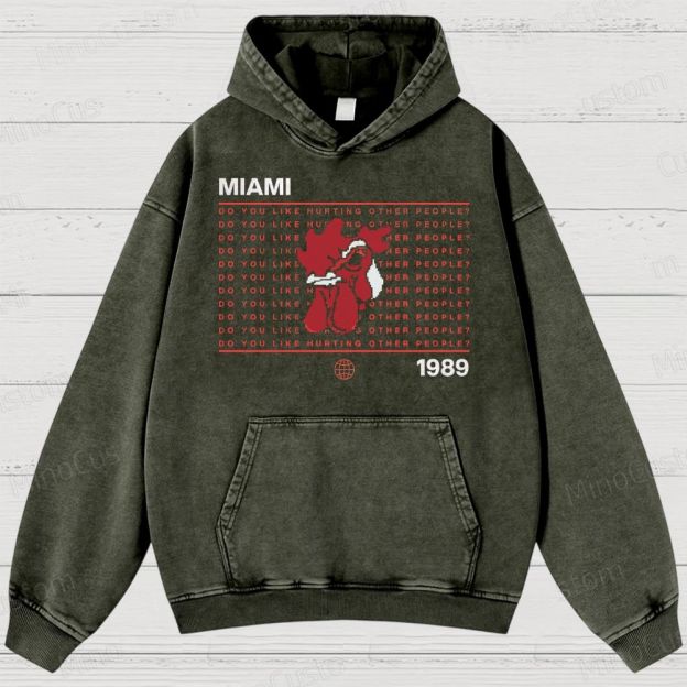 Retro Violence Aesthetic with Masked Rooster & 1989 Washed Hoodies 