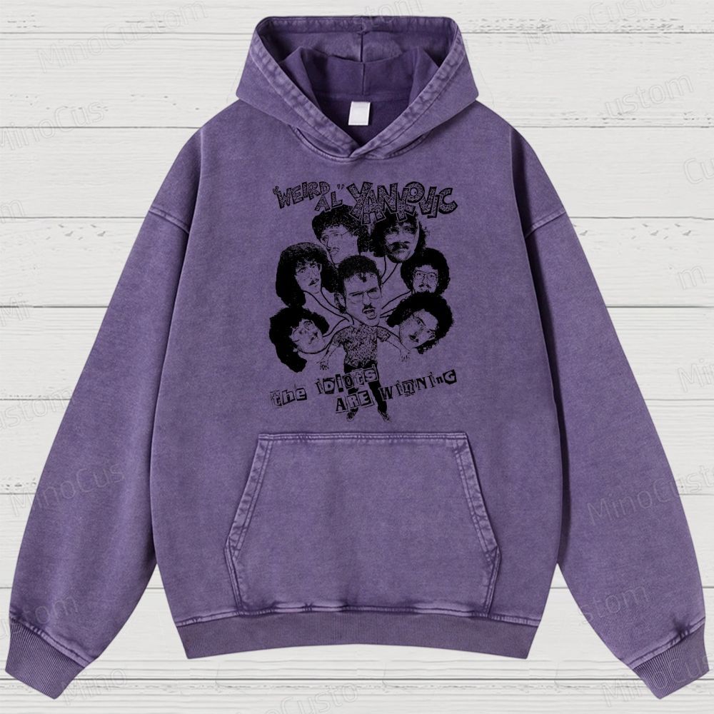 Weird Al Shirt (Sand) Funny 80s Comedy Satire Washed Hoodies 