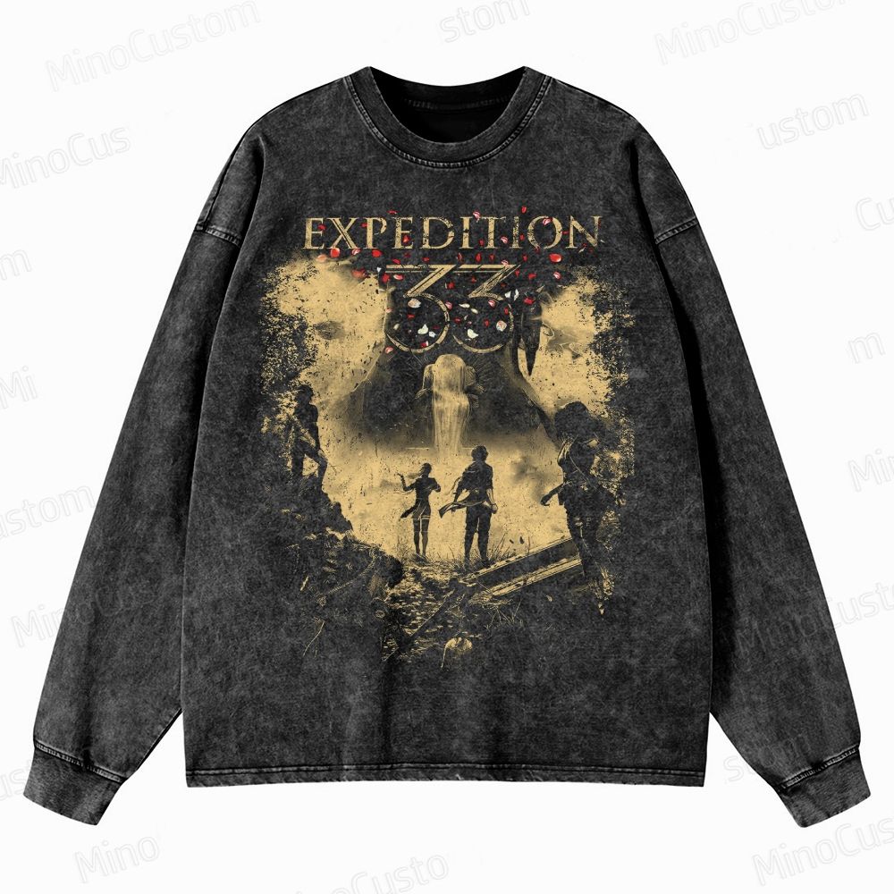 Clair Obscur Expedition 33 Crewneck Washed Sweatshirt