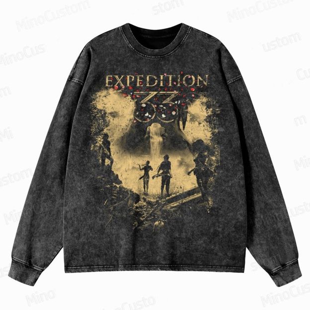 Clair Obscur Expedition 33 Crewneck Washed Sweatshirt