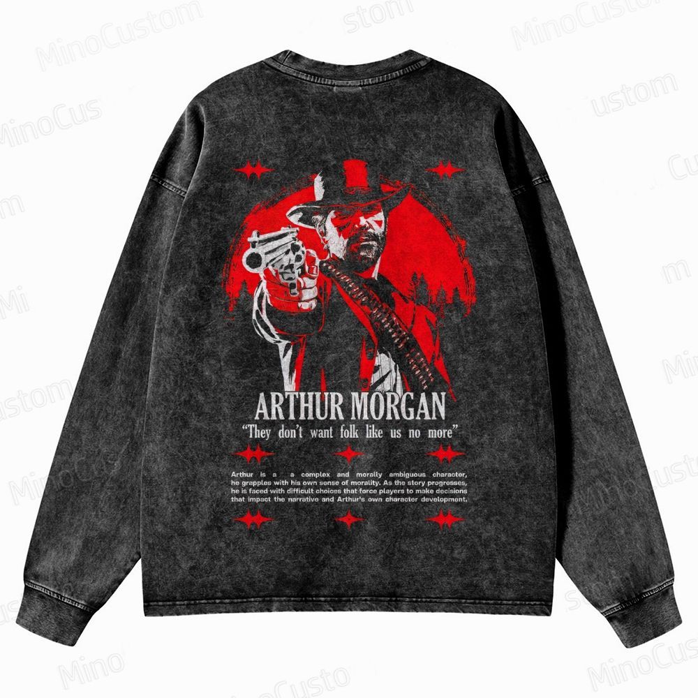 Western Outlaw Crewneck Washed Sweatshirt 
