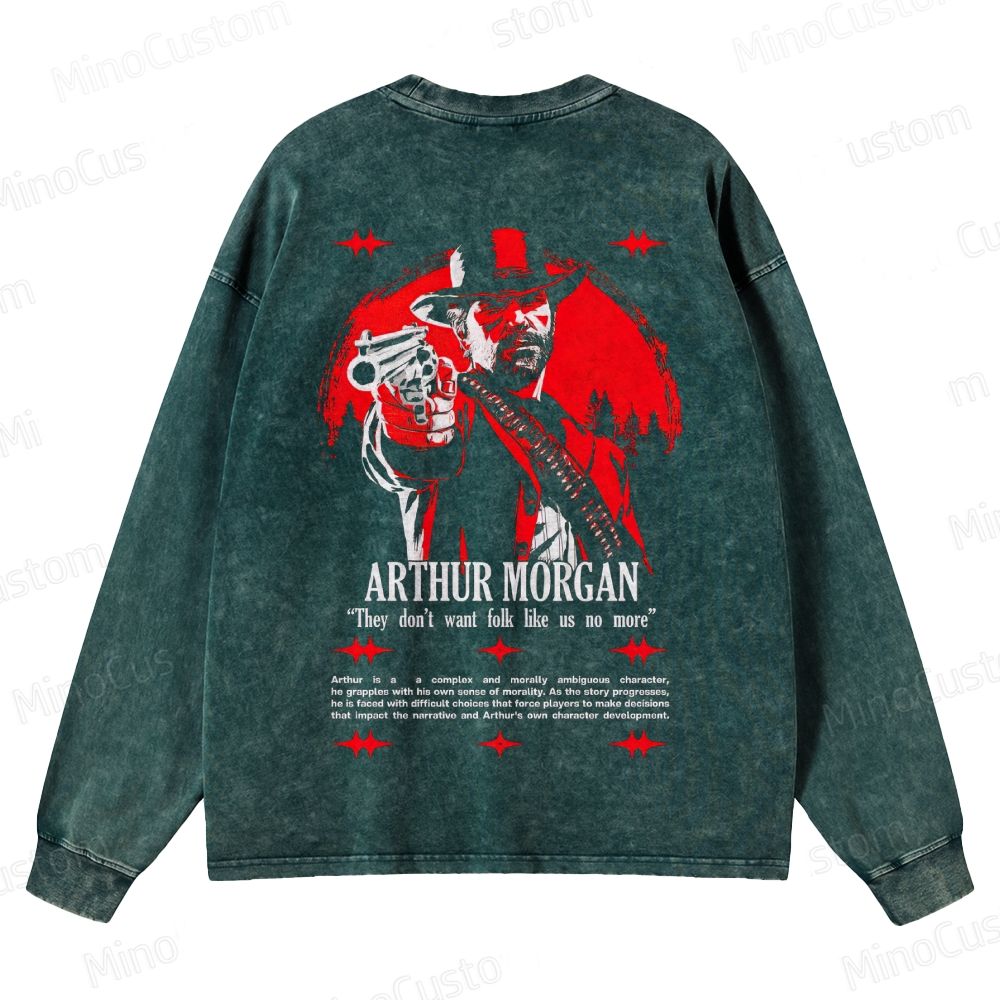 Western Outlaw Crewneck Washed Sweatshirt 