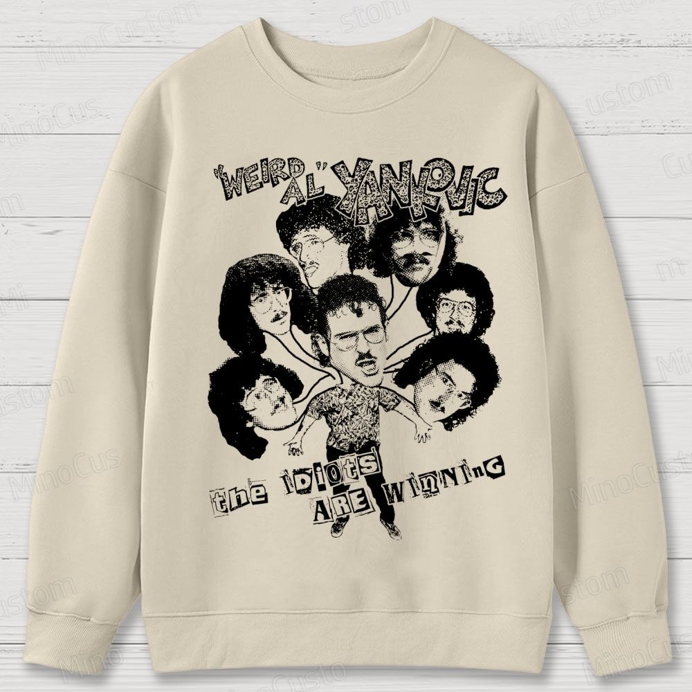 Weird Al Shirt (Sand) Funny 80s Comedy Satire Cotton Sweatshirts