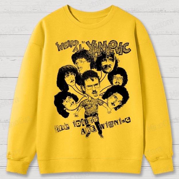 Weird Al Shirt (Sand) Funny 80s Comedy Satire Cotton Sweatshirts