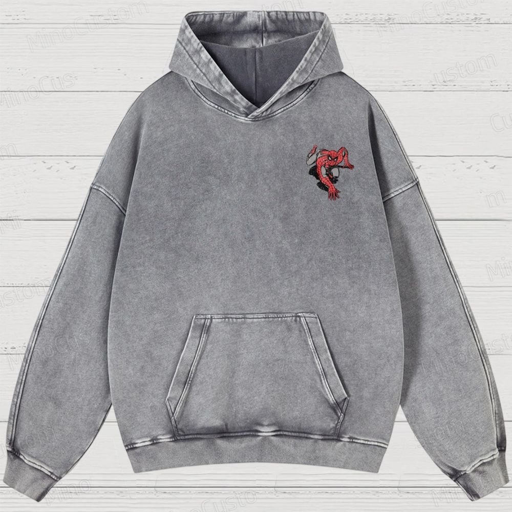 Vintage 90s Spider-Man Comic Washed Hoodies