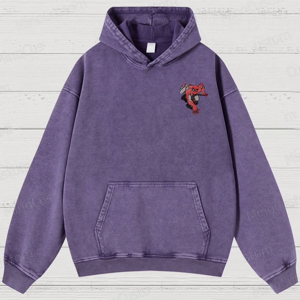 Vintage 90s Spider-Man Comic Washed Hoodies