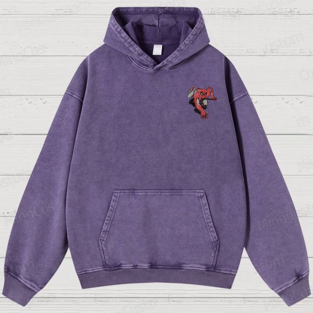 Vintage 90s Spider-Man Comic Washed Hoodies