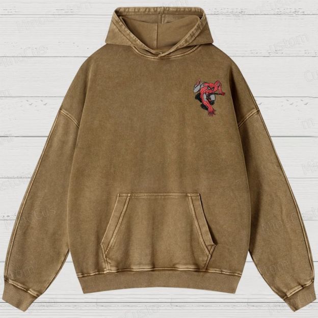 Vintage 90s Spider-Man Comic Washed Hoodies