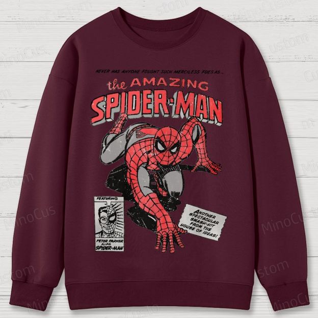 Vintage 90s Spider-Man Comic Cotton Sweatshirts 