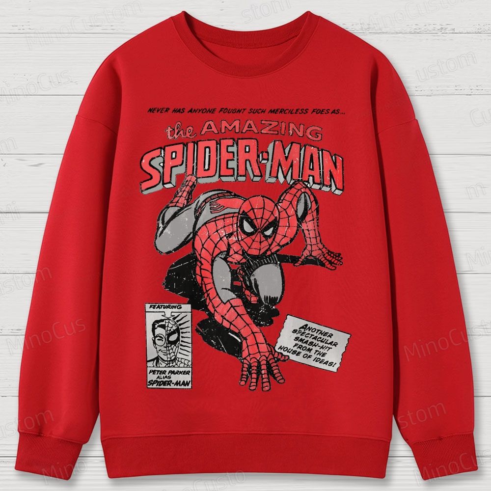 Vintage 90s Spider-Man Comic Cotton Sweatshirts 