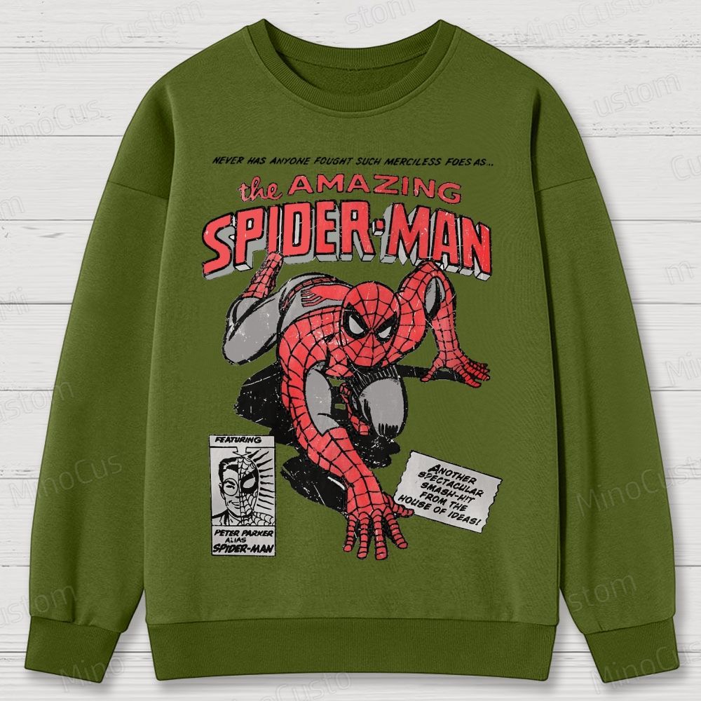 Vintage 90s Spider-Man Comic Cotton Sweatshirts 