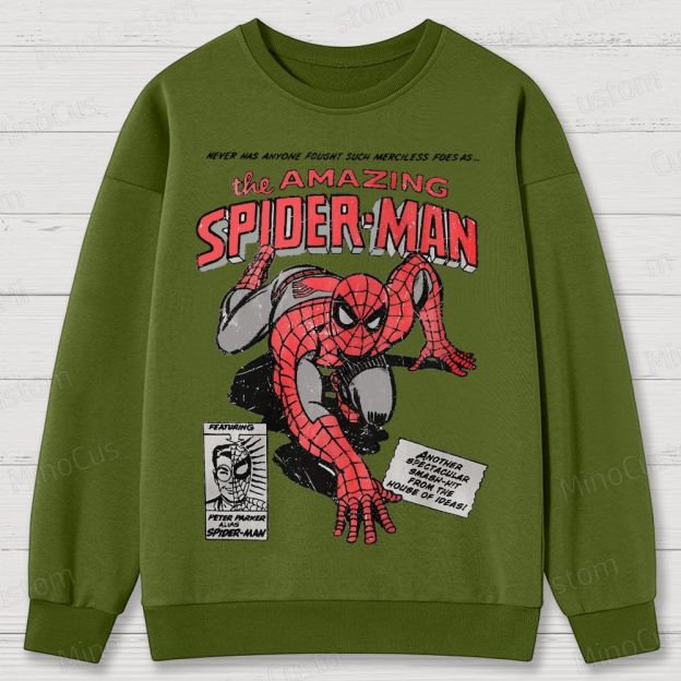 Vintage 90s Spider-Man Comic Cotton Sweatshirts 