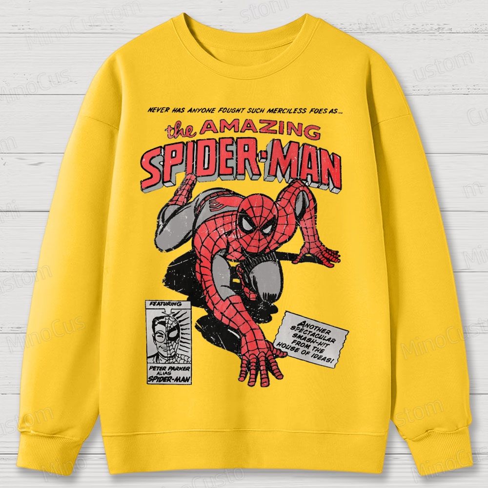Vintage 90s Spider-Man Comic Cotton Sweatshirts 