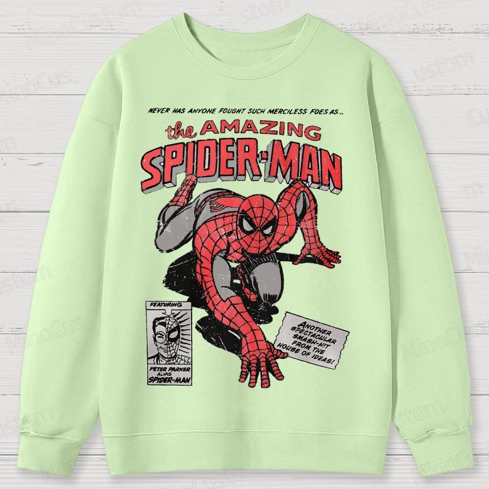 Vintage 90s Spider-Man Comic Cotton Sweatshirts 