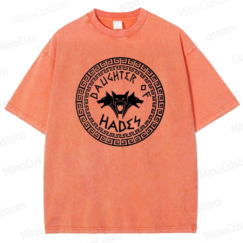Percy Jackson Daughter of Hades Cerberus Graphic Washed Vintage T - Shirt