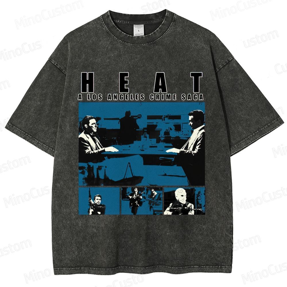 Heat Scene Collage Graphic Washed Vintage T - Shirt