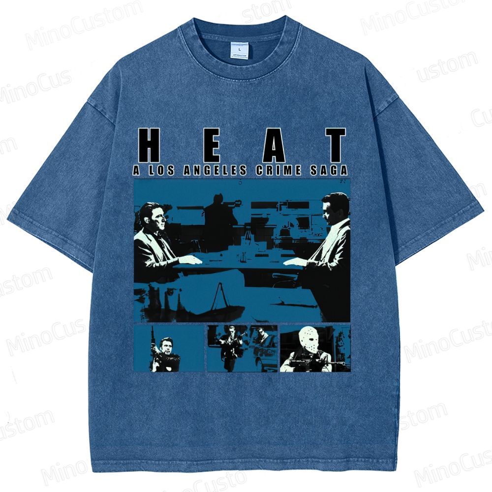 Heat Scene Collage Graphic Washed Vintage T - Shirt