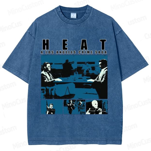 Heat Scene Collage Graphic Washed Vintage T - Shirt