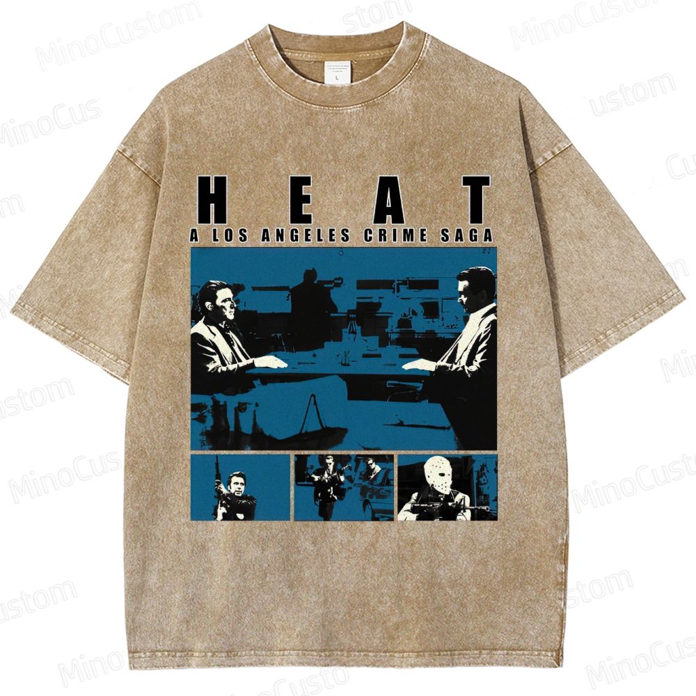 Heat Scene Collage Graphic Washed Vintage T - Shirt