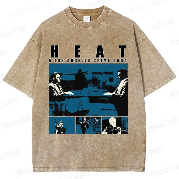 Heat Scene Collage Graphic Washed Vintage T - Shirt