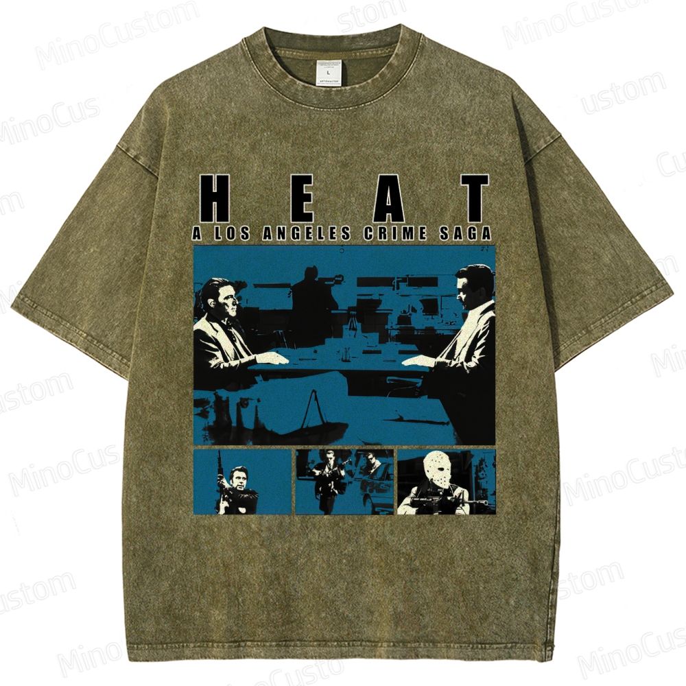Heat Scene Collage Graphic Washed Vintage T - Shirt