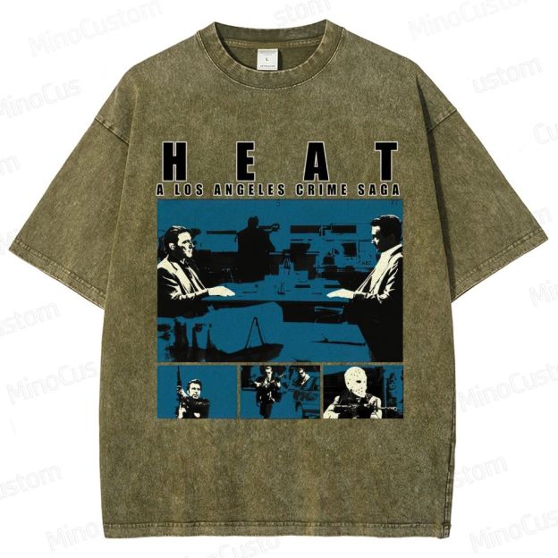 Heat Scene Collage Graphic Washed Vintage T - Shirt
