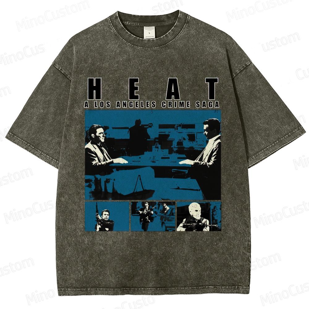 Heat Scene Collage Graphic Washed Vintage T - Shirt