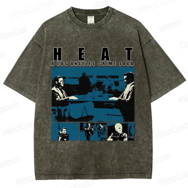 Heat Scene Collage Graphic Washed Vintage T - Shirt