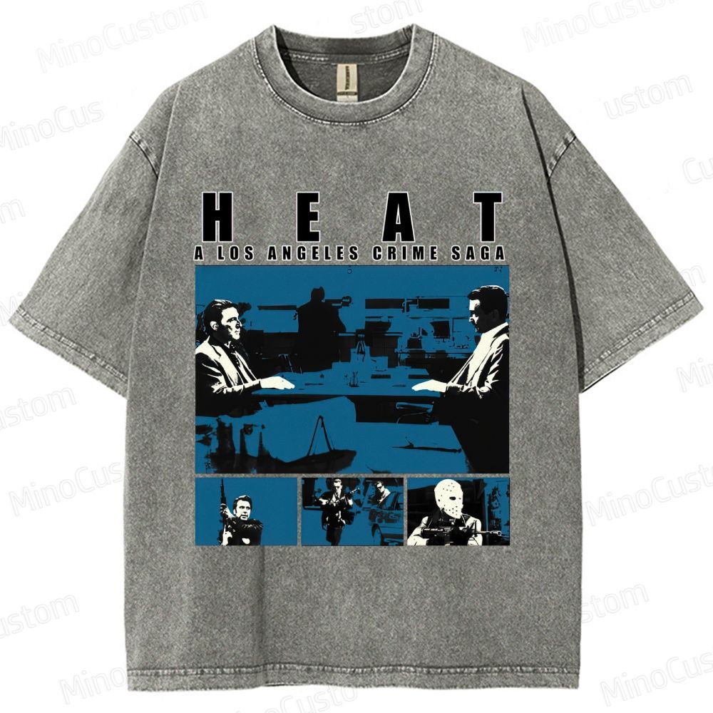 Heat Scene Collage Graphic Washed Vintage T - Shirt