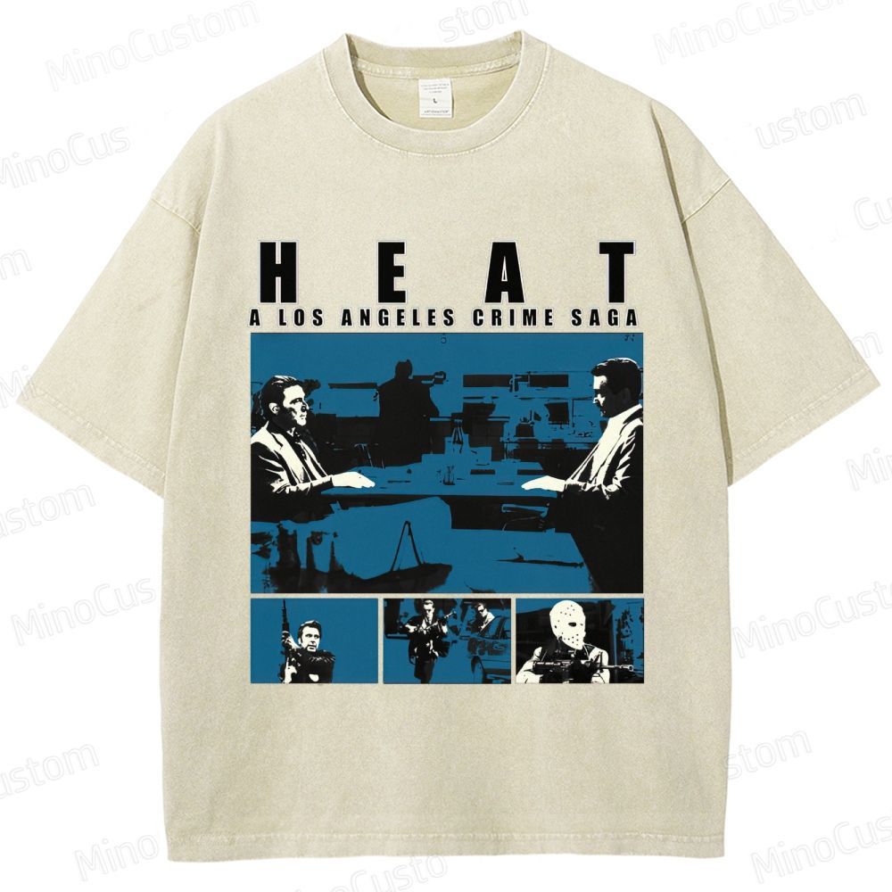 Heat Scene Collage Graphic Washed Vintage T - Shirt