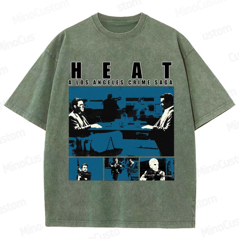 Heat Scene Collage Graphic Washed Vintage T - Shirt