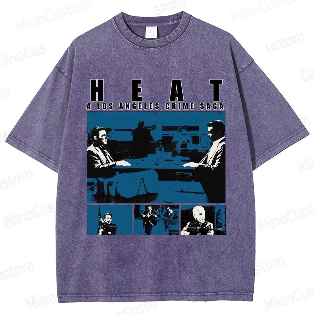 Heat Scene Collage Graphic Washed Vintage T - Shirt