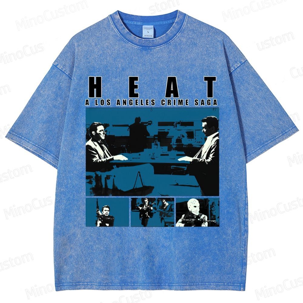 Heat Scene Collage Graphic Washed Vintage T - Shirt