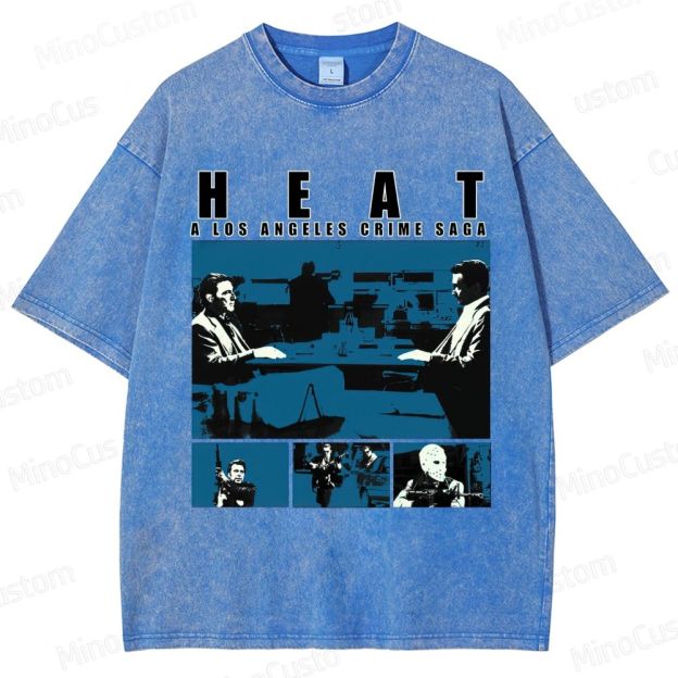 Heat Scene Collage Graphic Washed Vintage T - Shirt