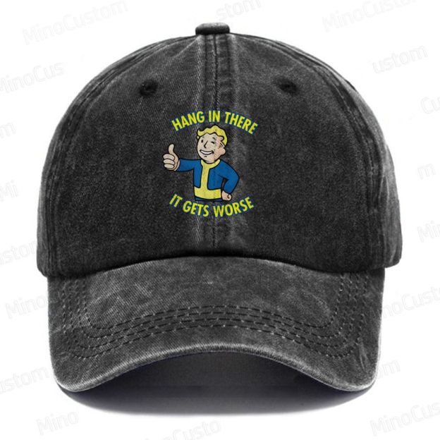 Hang in There lt Gets Worse  Casual Washed Cap 