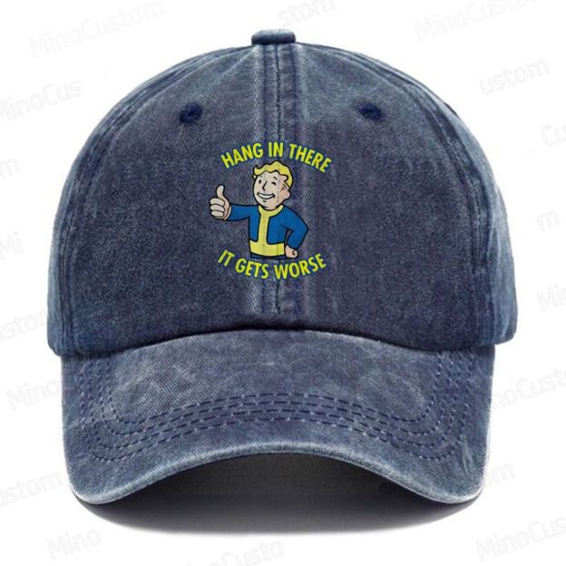 Hang in There lt Gets Worse  Casual Washed Cap 