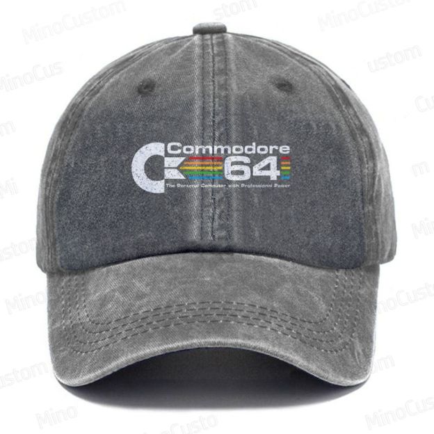 Vintage Computer Emblem with Rainbow Casual Washed Cap