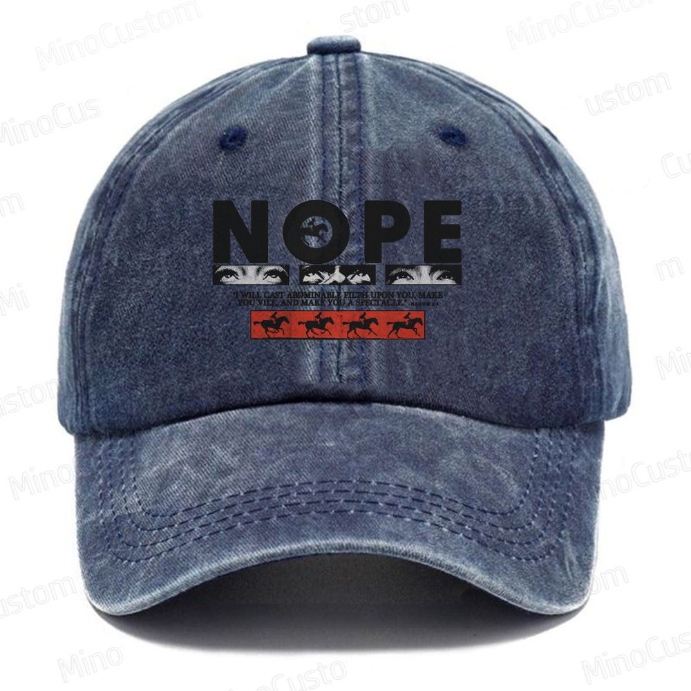 Nope Movie Retro Graphic  Casual Washed Cap