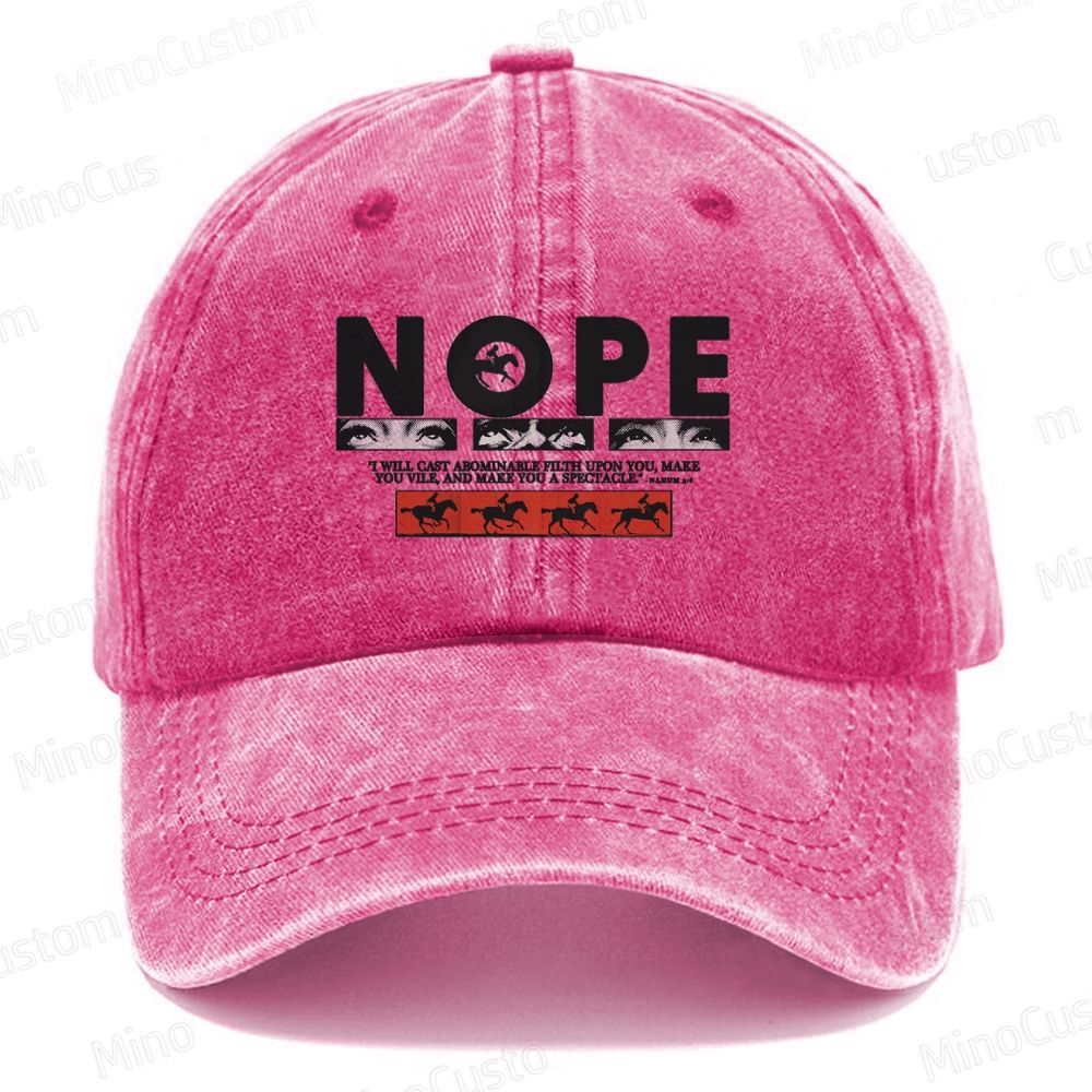 Nope Movie Retro Graphic  Casual Washed Cap