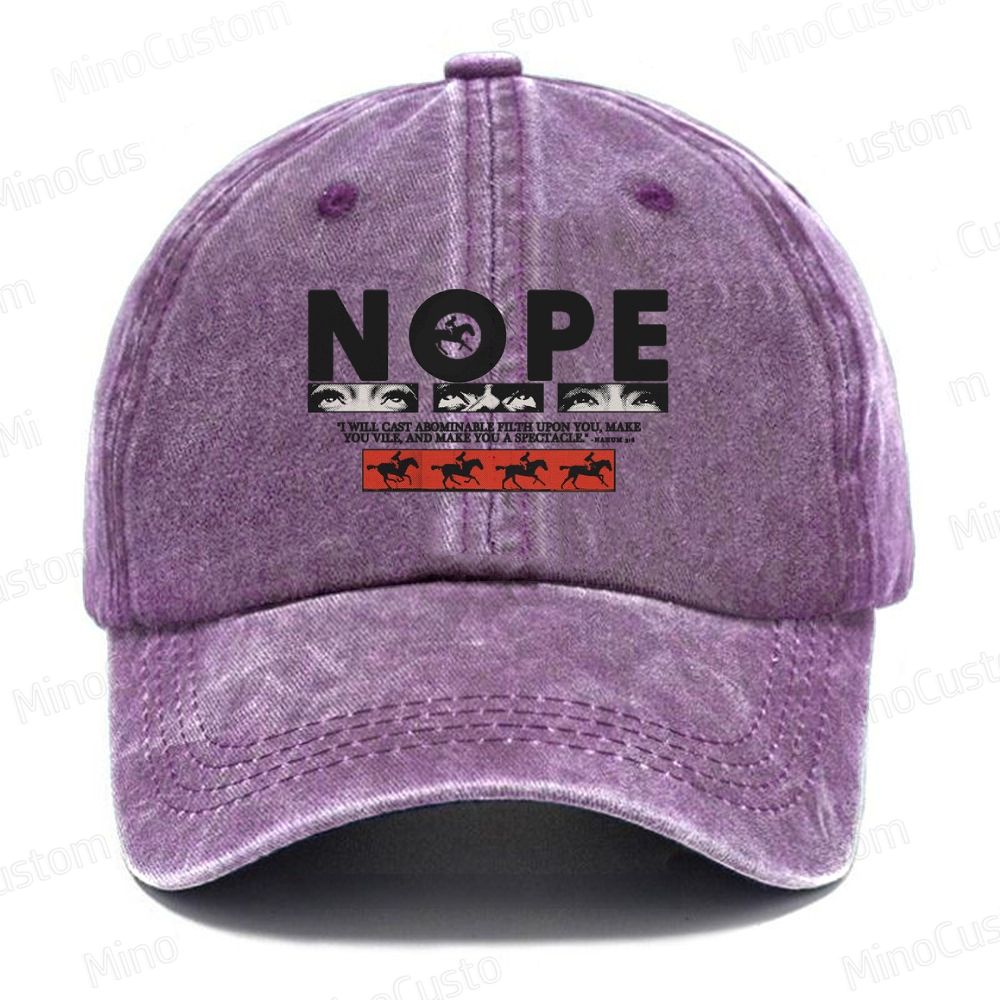 Nope Movie Retro Graphic  Casual Washed Cap
