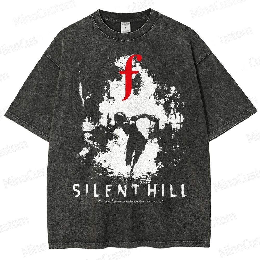 Bleached Art Silent Hill f Washed T-Shirt