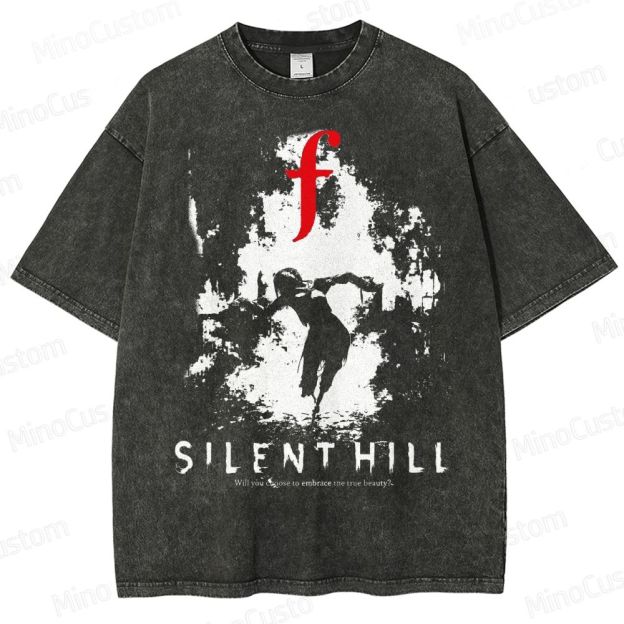 Bleached Art Silent Hill f Washed T-Shirt 