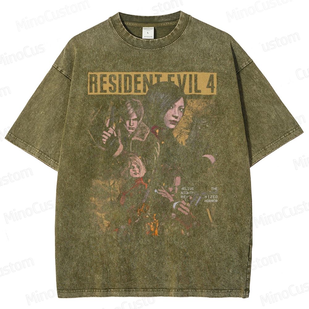 Leon, Ada & Ashley Horror Game Washed T-Shirt 