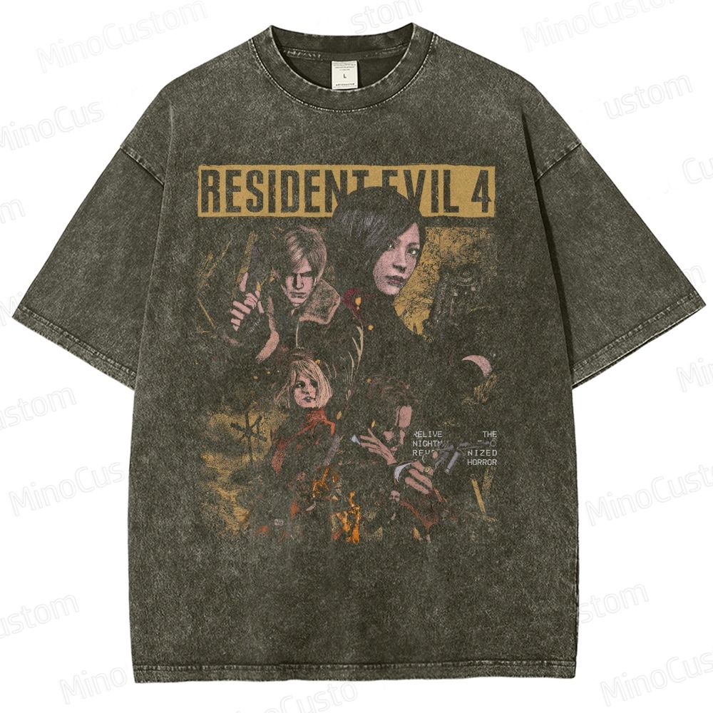 Leon, Ada & Ashley Horror Game Washed T-Shirt 