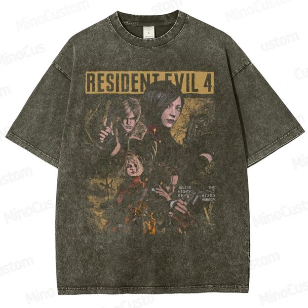 Leon, Ada & Ashley Horror Game Washed T-Shirt 