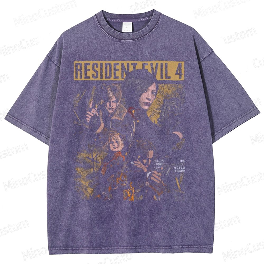 Leon, Ada & Ashley Horror Game Washed T-Shirt 