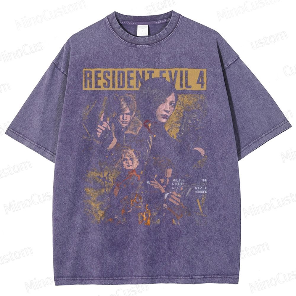 Leon, Ada & Ashley Horror Game Washed T-Shirt 