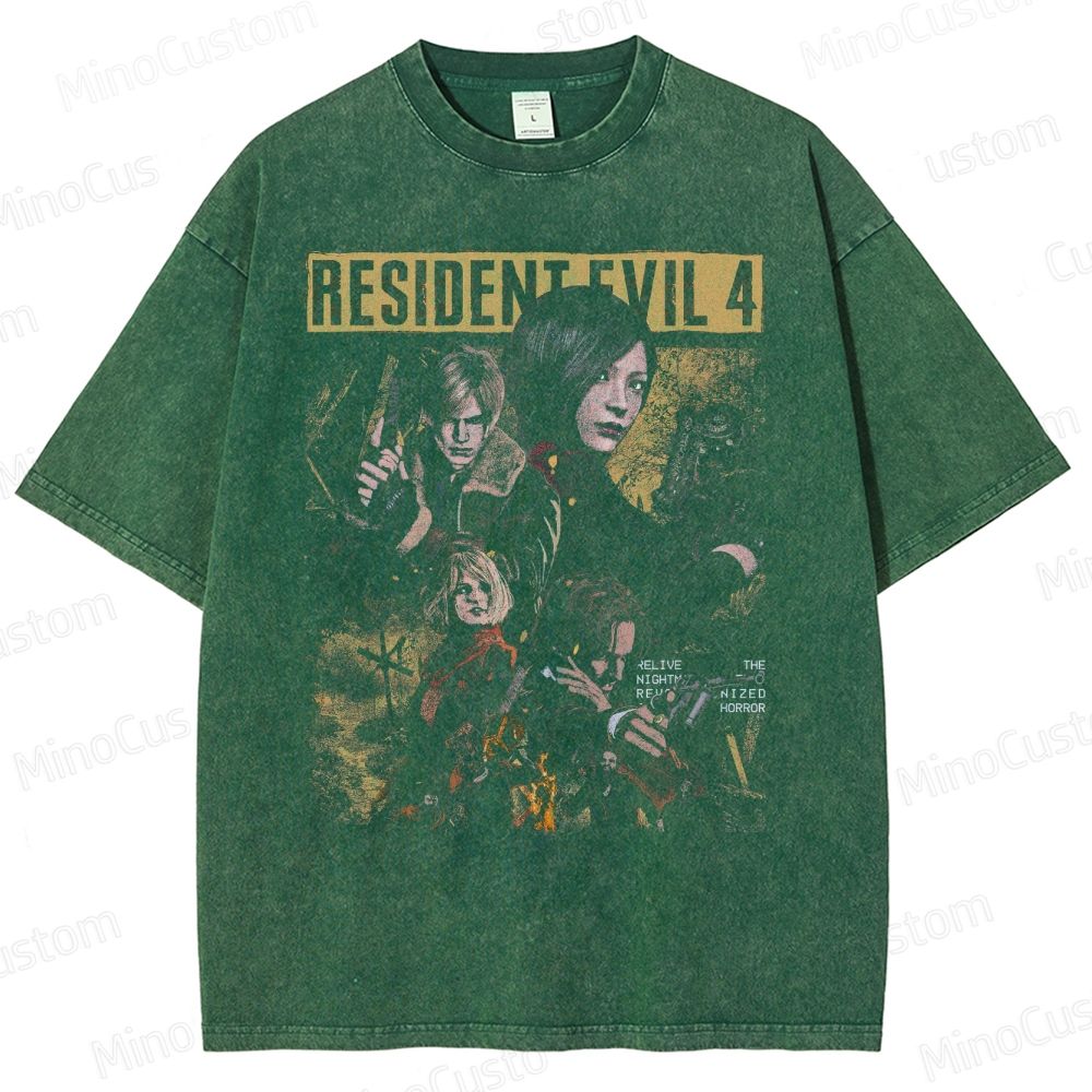 Leon, Ada & Ashley Horror Game Washed T-Shirt 