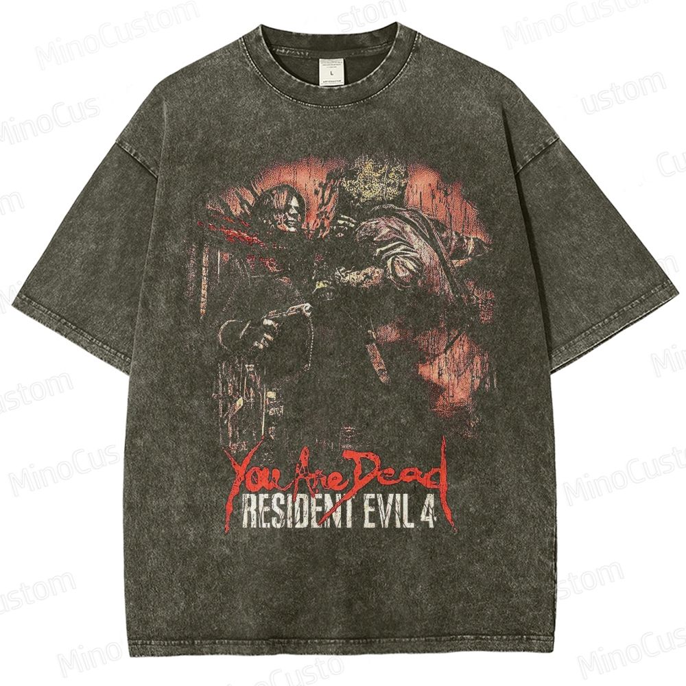 Vintage Washed Resident Evil 4 Dr. Salvador Chainsaw Washed T-Shirt 